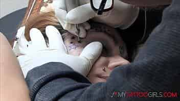 Tattooed Model Amina Sky Getting New Tattoos On Her Face video