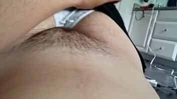 Hairy pussy self-shot masturbation video