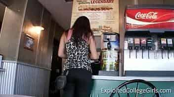 Latina girl Bee dicked in public video